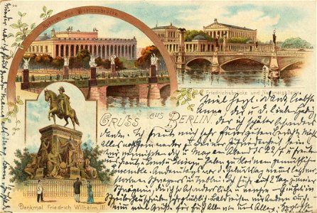 Berlin, Mitte, Berlin - Museum und Schlossbrücke; Friedrichsbrücke und Nationalgalerie; Denkmal Friedrich Wilhelm III. (Zeno Ansichtskarten)