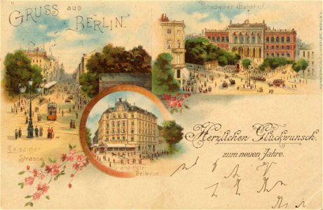 Berlin, Mitte, Berlin - Potsdamer Bahnhof; Leipziger Straße; Grand-Hotel-Bellevue (Zeno Ansichtskarten)