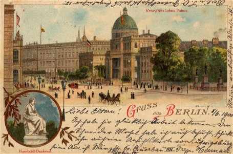 Berlin, Mitte, Berlin - Kronprinzliches Palais; Humboldtdenkmal (Zeno Ansichtskarten)