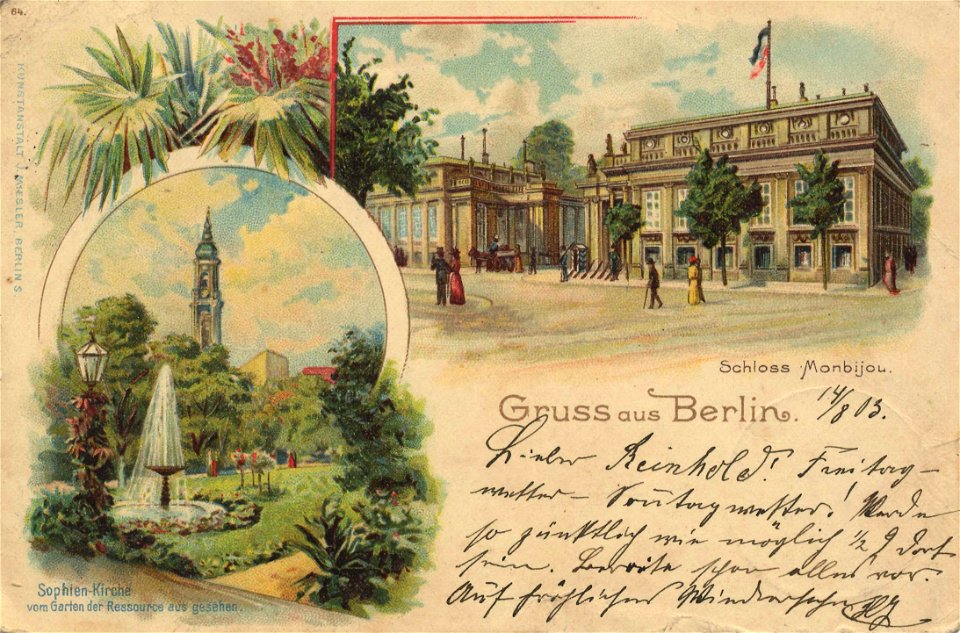 Berlin, Mitte, Berlin - Schloss Monbijou; Sophienkirche (Zeno Ansichtskarten)