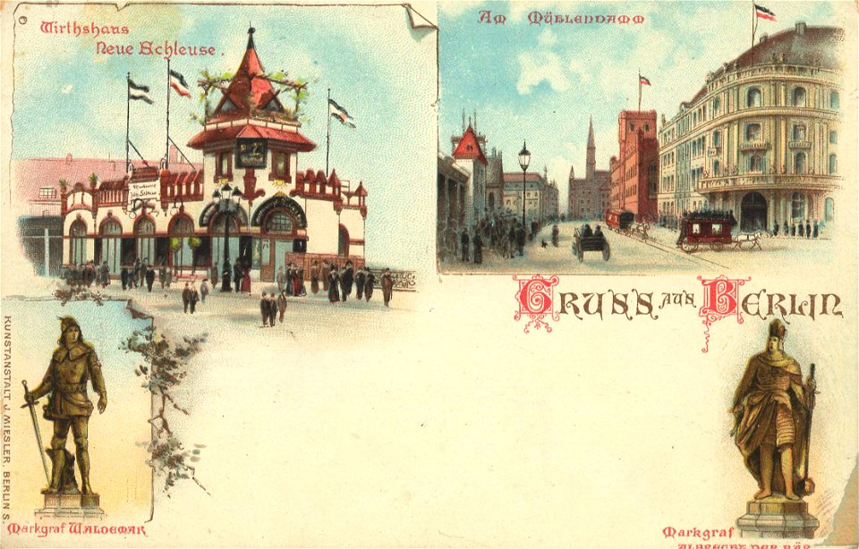 Berlin, Mitte, Berlin - Wirtshaus Neue Schleuse; Am Mühlendamm (Zeno Ansichtskarten)