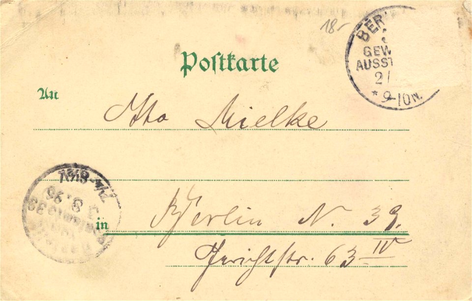 Berlin, Treptow, Berlin - Berliner Gewerbe-Ausstellung 1896 (2) (back) (Zeno Ansichtskarten)