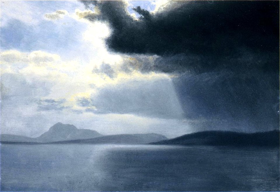 Bierstadt Albert Approaching Thunderstorm on the Hudson River