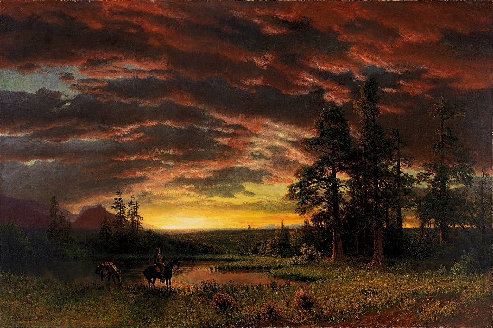 Bierstadt Albert Evening on the Prairie