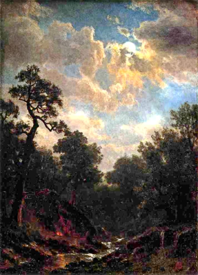 Bierstadt Albert Moonlit Landscape