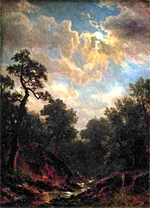 Bierstadt Albert Moonlit Landscape
