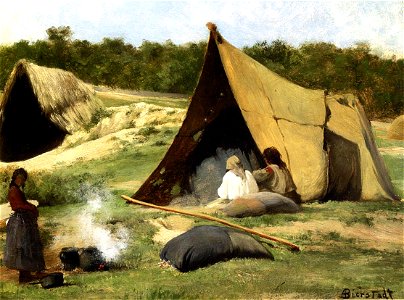Bierstadt Albert Indian Camp. Free illustration for personal and commercial use.