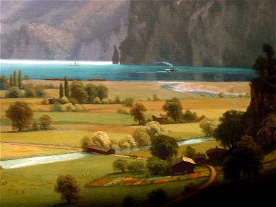 Bierstadt LakeLucerne 1858 closeup1. Free illustration for personal and commercial use.
