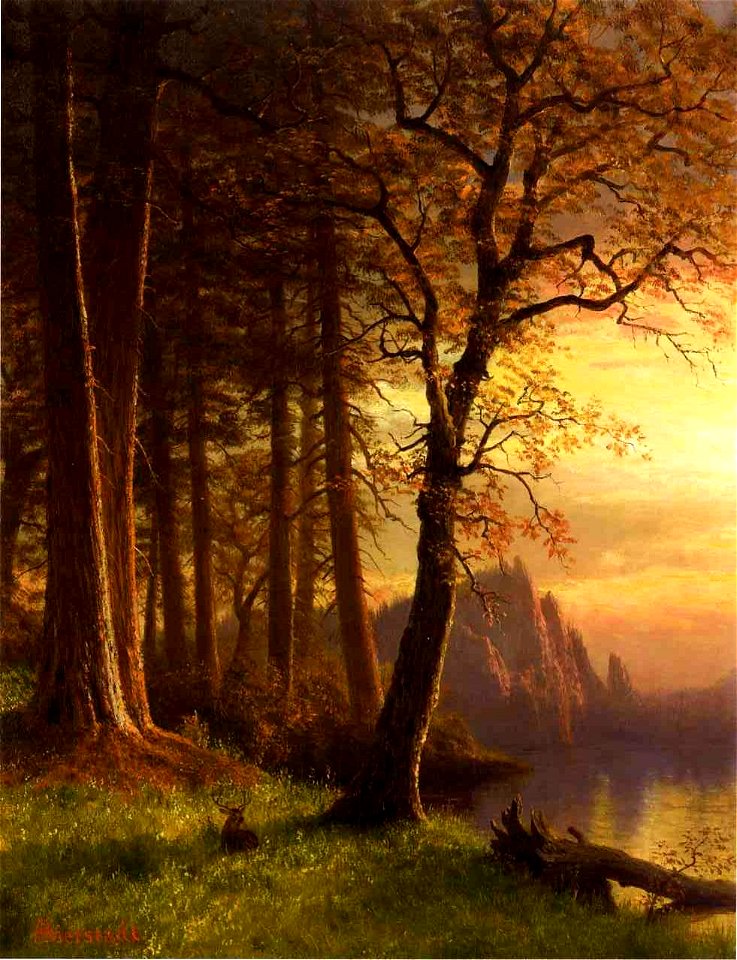 Bierstadt Albert Sunset in California Yosemite