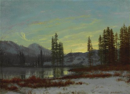 Albert Bierstadt - Snow in the Rockies. Free illustration for personal and commercial use.