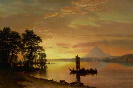 Indians Crossing the Columbia River by Albert Bierstadt, 1867