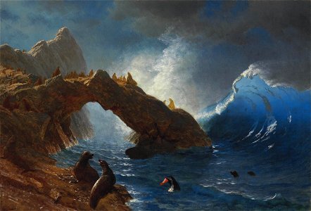 Albert Bierstadt - Seals on the Rocks (1873)