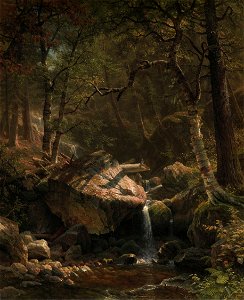 Mountain Brook oil 1863 Albert Bierstadt. Free illustration for personal and commercial use.