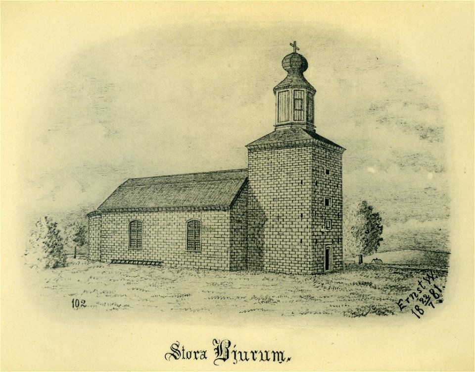 Bjurums kyrka 1881 (Ernst Wennerblad 1902)