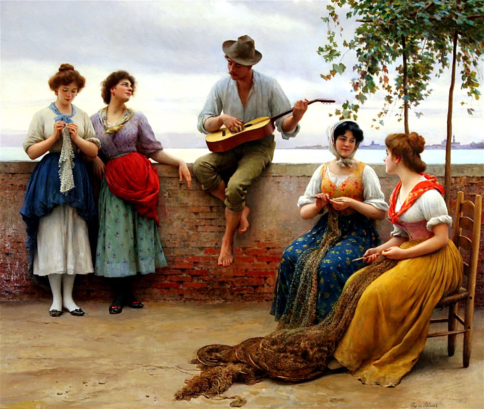 Blaas Eugene de The Serenade 1910 Oil On Canvas