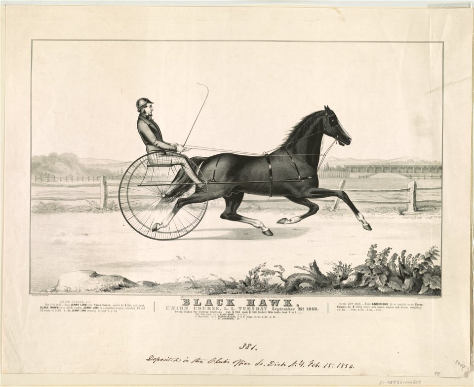 Black Hawk- Union course, L.I. Tuesday September 25th 1849 - lith & pub. by N. Currier. LCCN90711935
