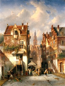 C.H.J. Leickert - Gezicht op Nijmegen - NK1869 - Cultural Heritage Agency of the Netherlands Art Collection