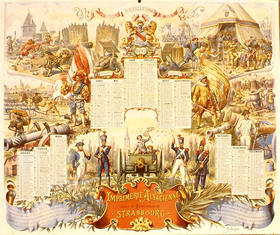 Calendrier 1893 par Émile Schweitzer