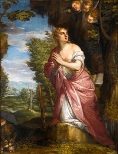'The Penitent Magdalene in A Landscape' by Carlo Caliari