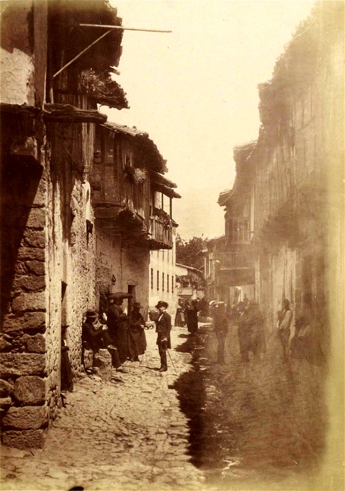 Calle de Cuacos de Yuste en 1858, por Charles Clifford