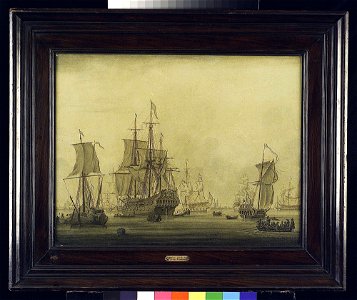 Calm- Dutch Ships at Anchor in a Crowded Harbour RMG BHC0988