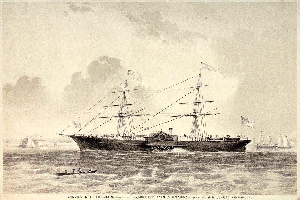 Caloric Ship Ericsson, burthen 2200 tons, Built for John B Kitching and Associates, A B Lowber, Commander RMG PU6745