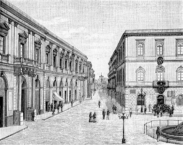 Caltanissetta – Corso Vittorio Emanuele (xilografia)