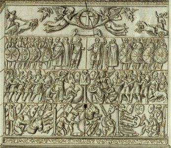 Cambridge, Trinity College, ms. O.17.2 (13) (Column of Arcadius pedestal west elevation reliefs)
