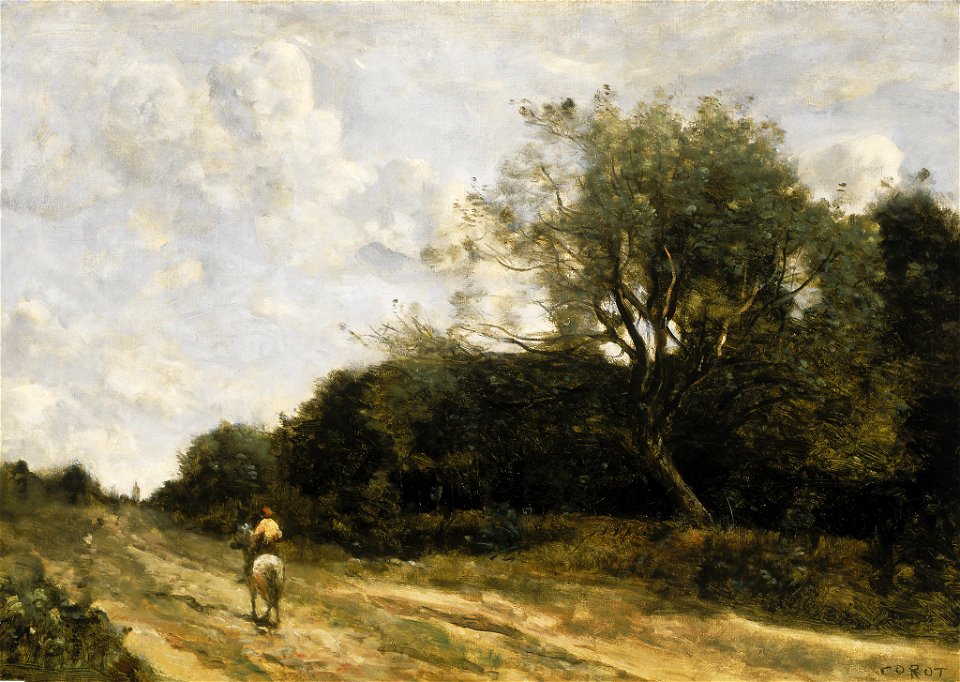 Camille Corot - Le cavalier sur la route