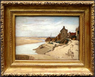 Camille corot, casa di pescatori a trouville (normandia), 1830-40 ca. Free illustration for personal and commercial use.