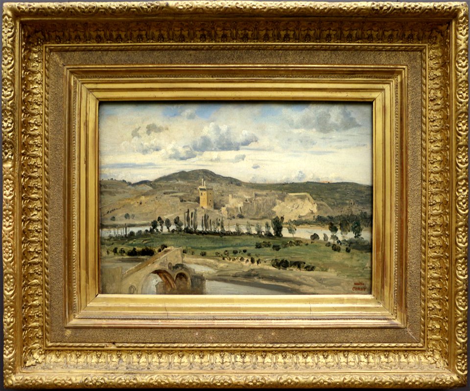 Camille corot, villeneuve-lès-avignon, la torre di filippo il bello, 1843