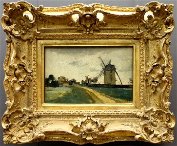 Camille corot, mulini a vento gemelli sulla collina di piccardia (dintorni di versailles), 1855-65 ca