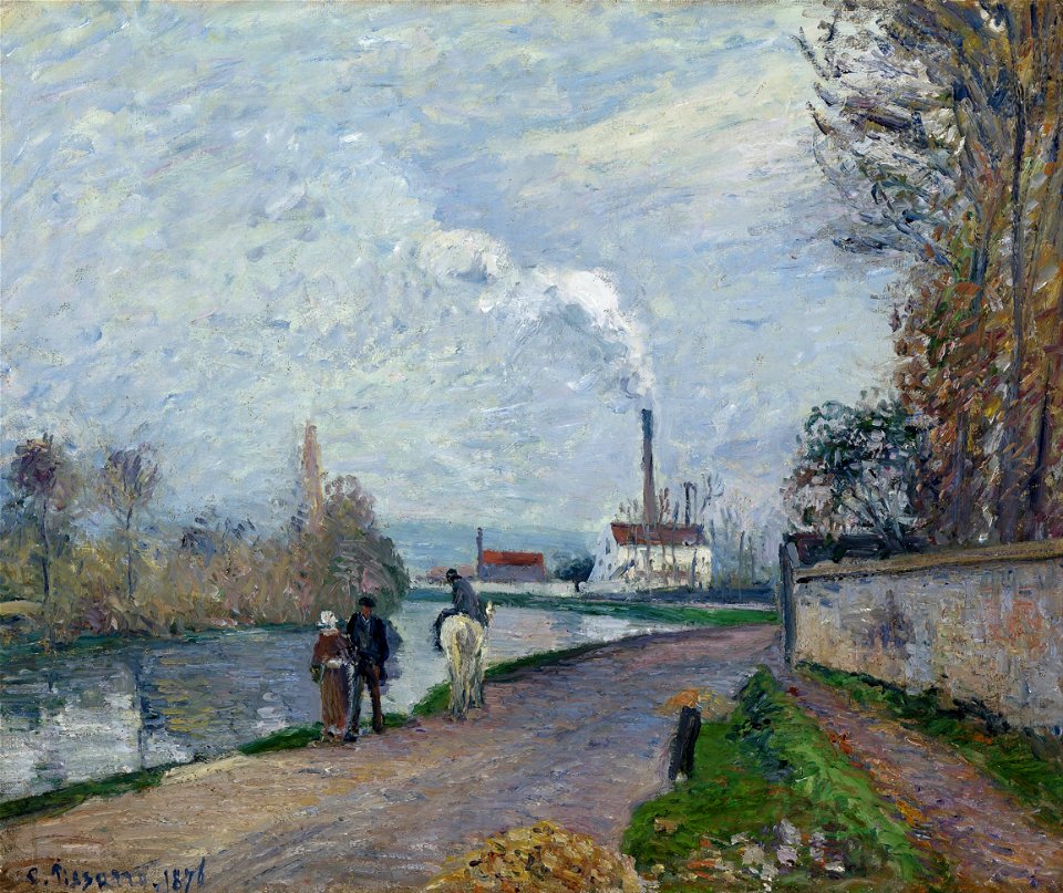 Camille Jacob Pissarro - The Oise near Pontoise in Grey Weather - Google Art Project