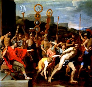 Camille livre le maître d'école de Faléries à ses écoliers - Nicolas Poussin - Louvre