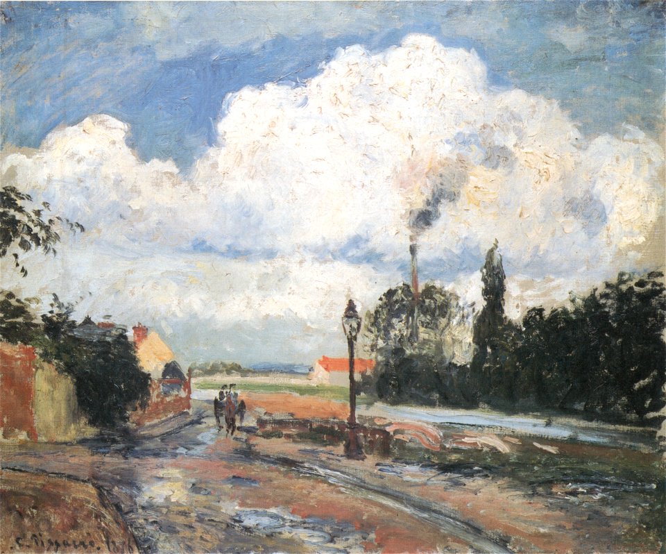 Camille Pissarro - Après la pluie, quai à Pontoise - 1876