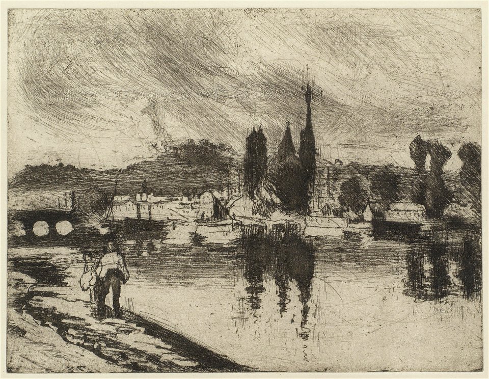 Camille Pissarro (French, 1830-1903) Vue de Rouen (Cours la Reine)