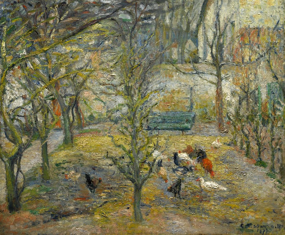 Camille Pissarro - Basse-cour à la maison rouge, Pontoise (PD 536)