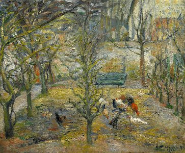 Camille Pissarro - Basse-cour à la maison rouge, Pontoise (PD 536)