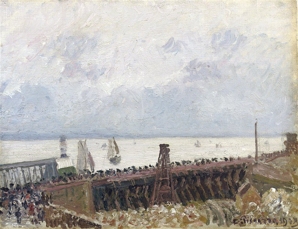 Camille Pissarro - Entrée du port du Havre, temps gris (PD 1522)