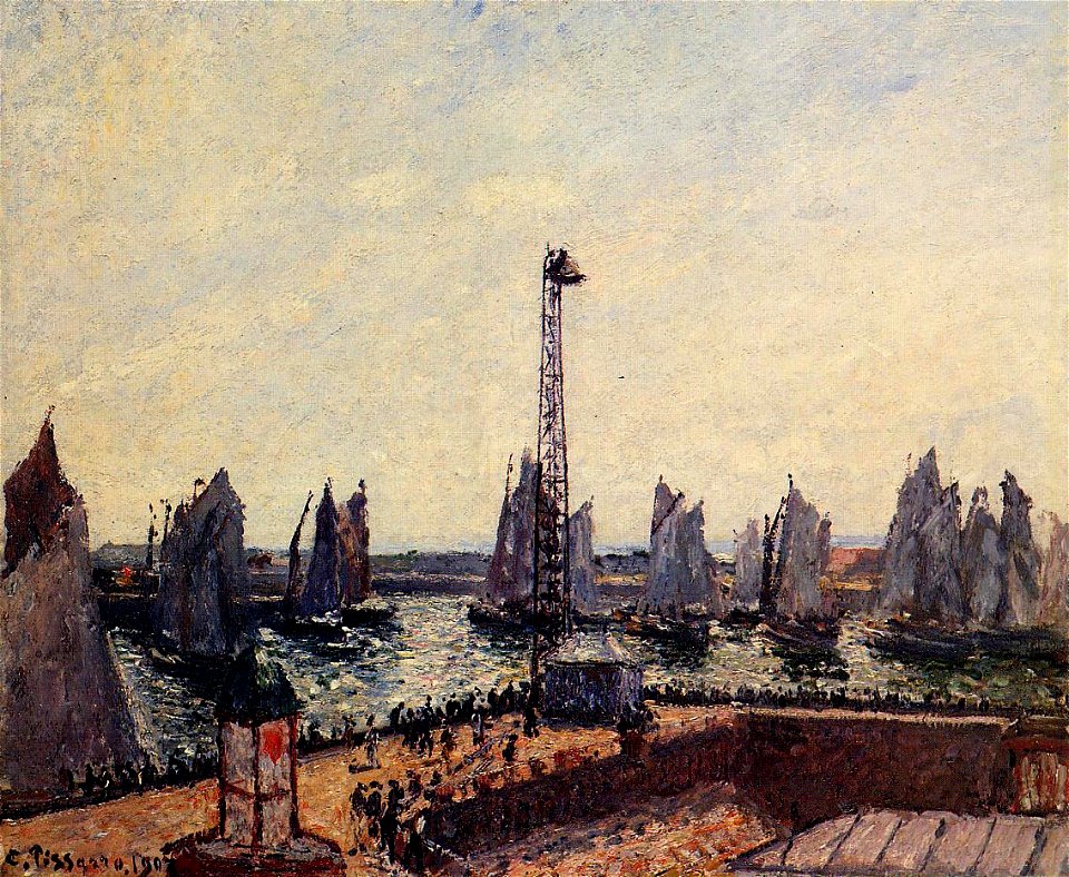 Camille Pissarro - Brise-lames est, relour des régates au Havre - 1514