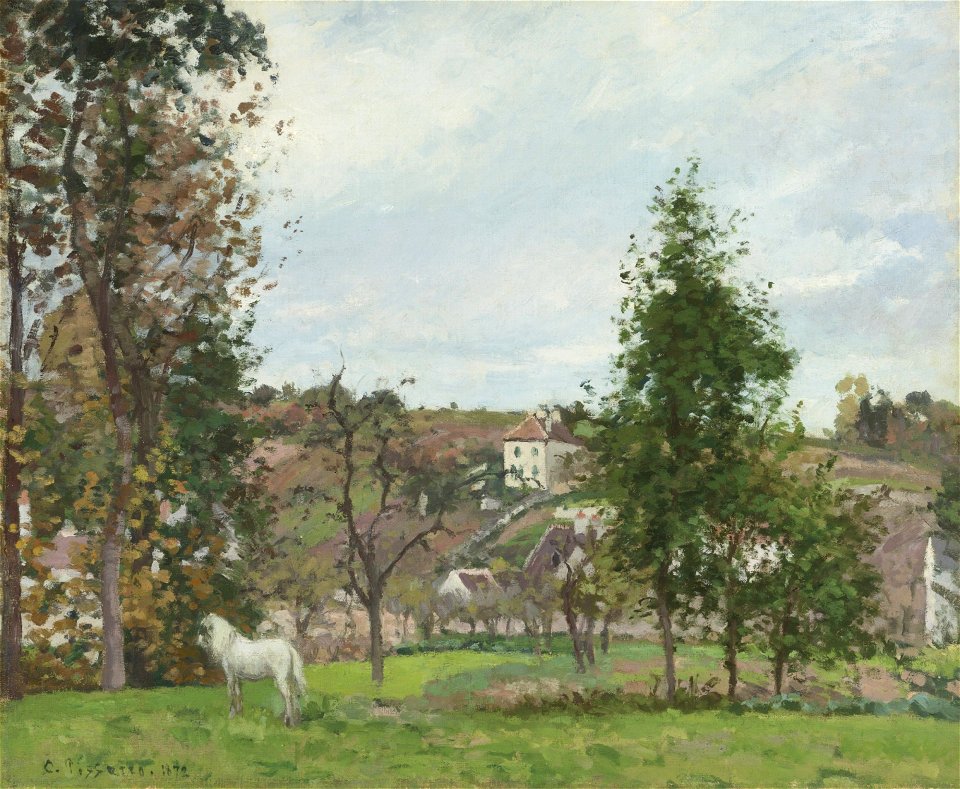 Camille Pissarro - Cheval blanc dans un pré, l’Hermitage, Pontoise (PD 261)
