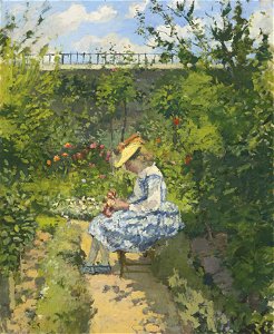 Camille Pissarro - Jeanne Pissarro dite Minette, assise au jardin, Pontoise (PD 256)