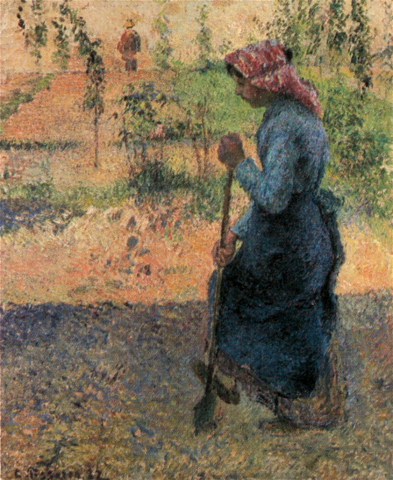 Camille Pissarro - Etude de paysanne en plein air (paysane bêchant) - 1882