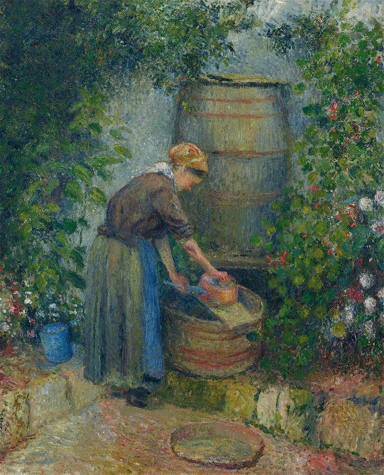 Camille Pissarro - Femme lavant une casserole (PD 590)