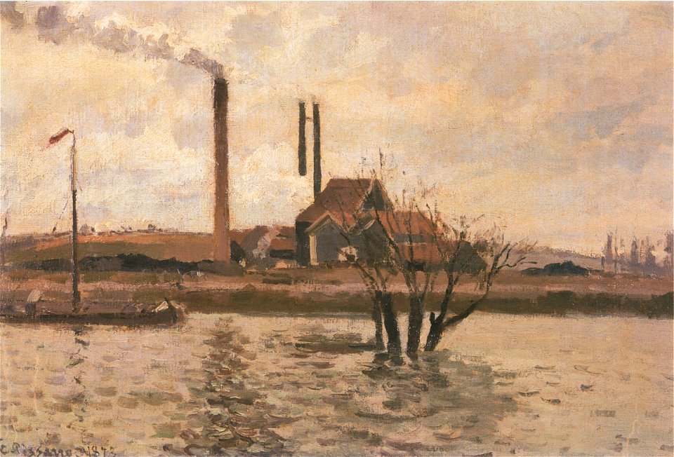 Camille Pissarro - La Crue le l´Oise, Pontoise - 1873