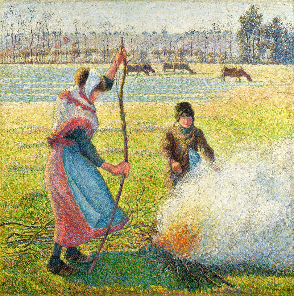 Camille Pissarro - Gelée blanche, jeune paysanne faisant du feu (PD 857)