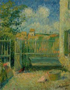 Camille Pissarro - La Cour de la maison Rondest, Pontoise (PD 634)