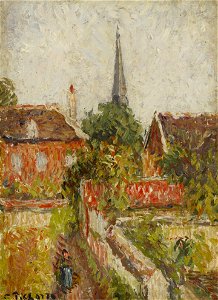 Camille Pissarro - La Maison de la Surde et le clocher d' Eragny (PD 1050)