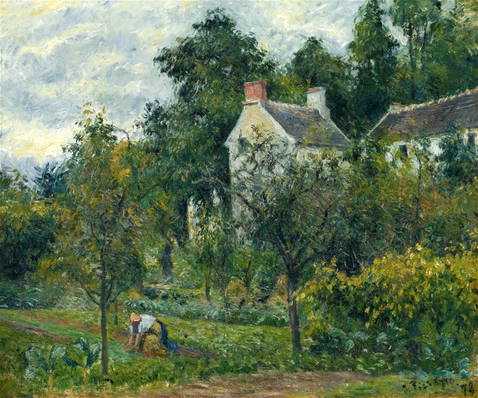 Camille Pissarro - La Maison Rondest et son jardin à l’Hermitage, Pontoise (PD 555)