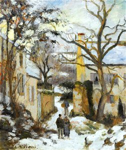 Camille Pissarro - La Maison Rondest sous la neige, Pontoise (PD 394)